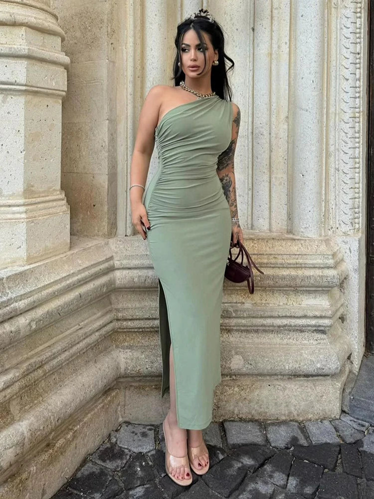 Women's Sleeveless Backless Maxi Dress – Summer Split Party Outfit