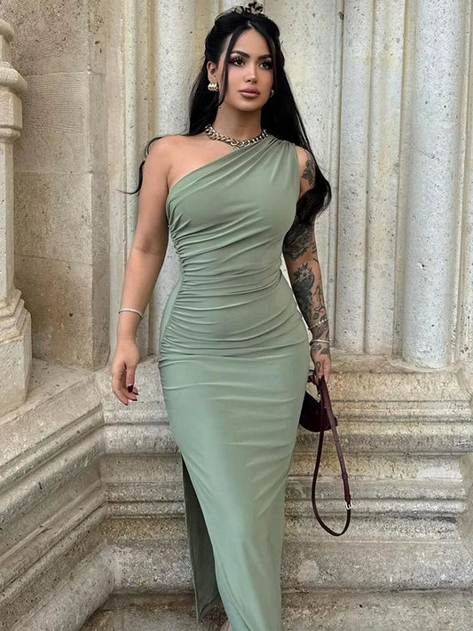 Women's Sleeveless Backless Maxi Dress – Summer Split Party Outfit