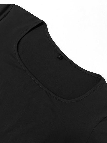 Women's Long Sleeve Bodycon Maxi Dress – Minimalist Scoop Neck