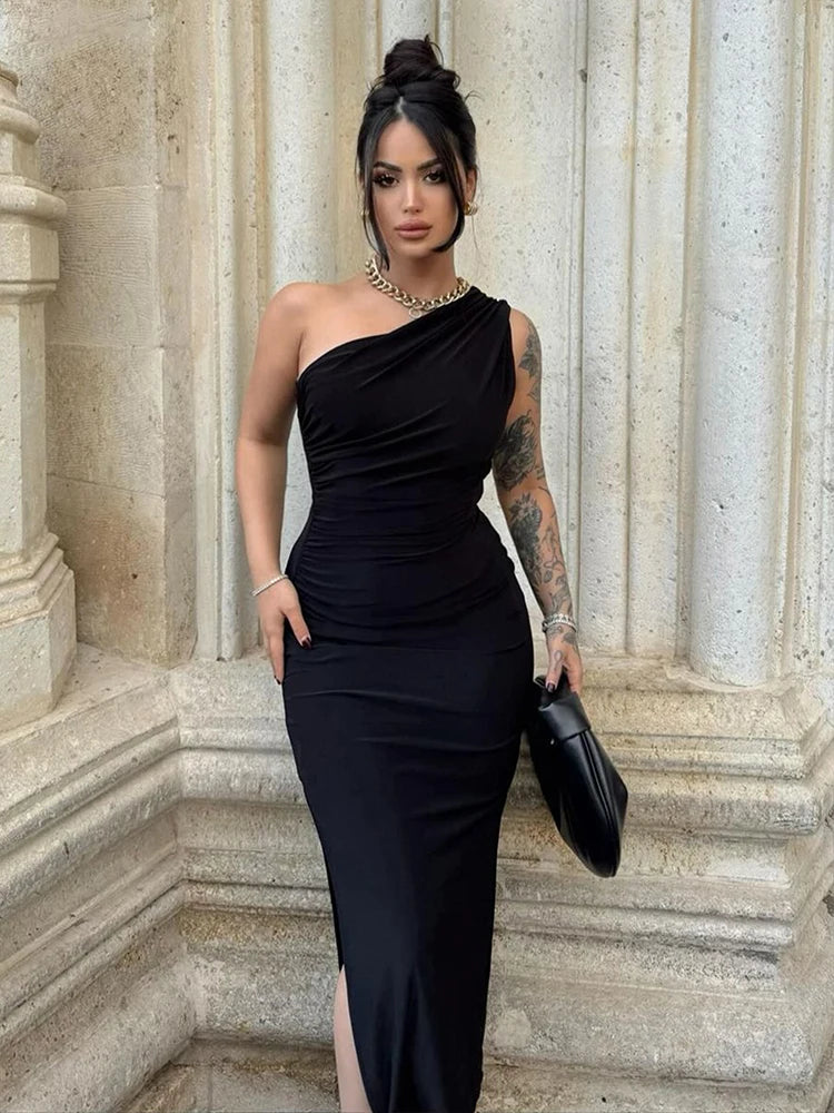 Women's Sleeveless Backless Maxi Dress – Summer Split Party Outfit